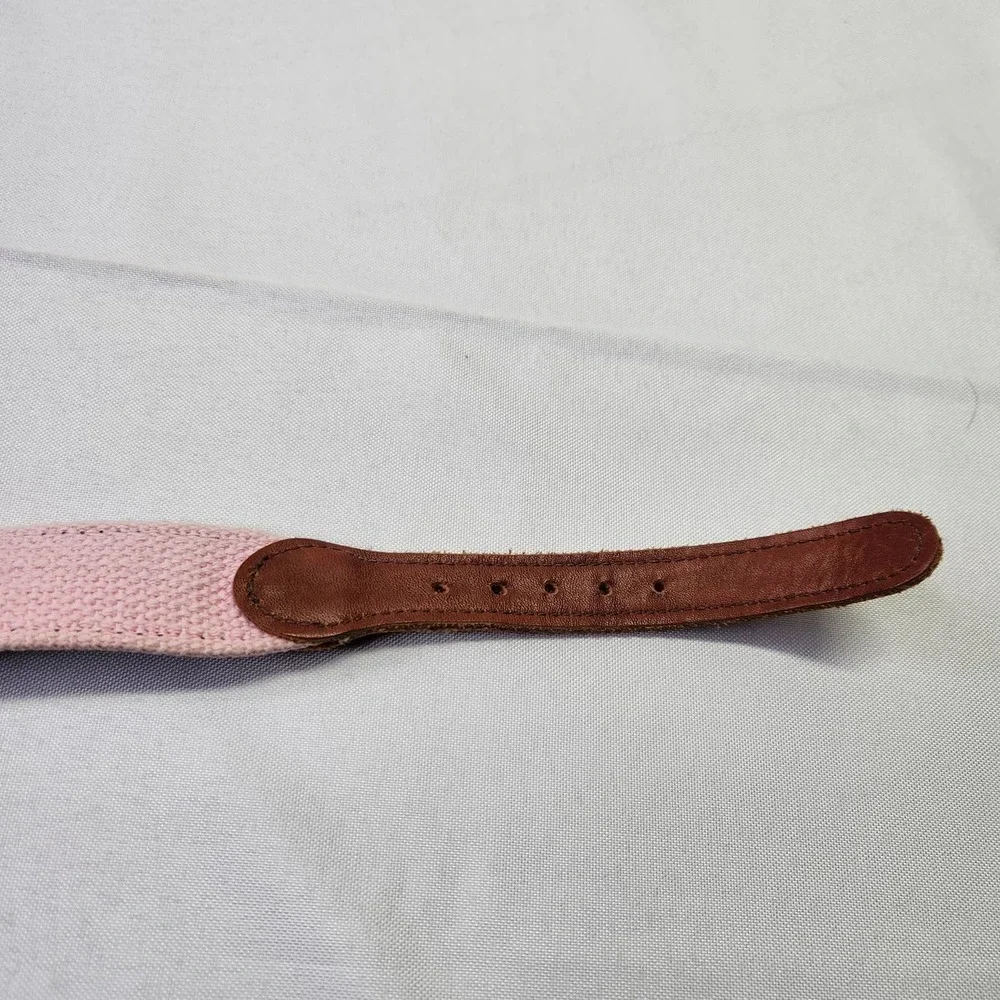 Girls Size 24 Ballerina Print Leather Adjustable Belt Navy Blue Brown Pink USA